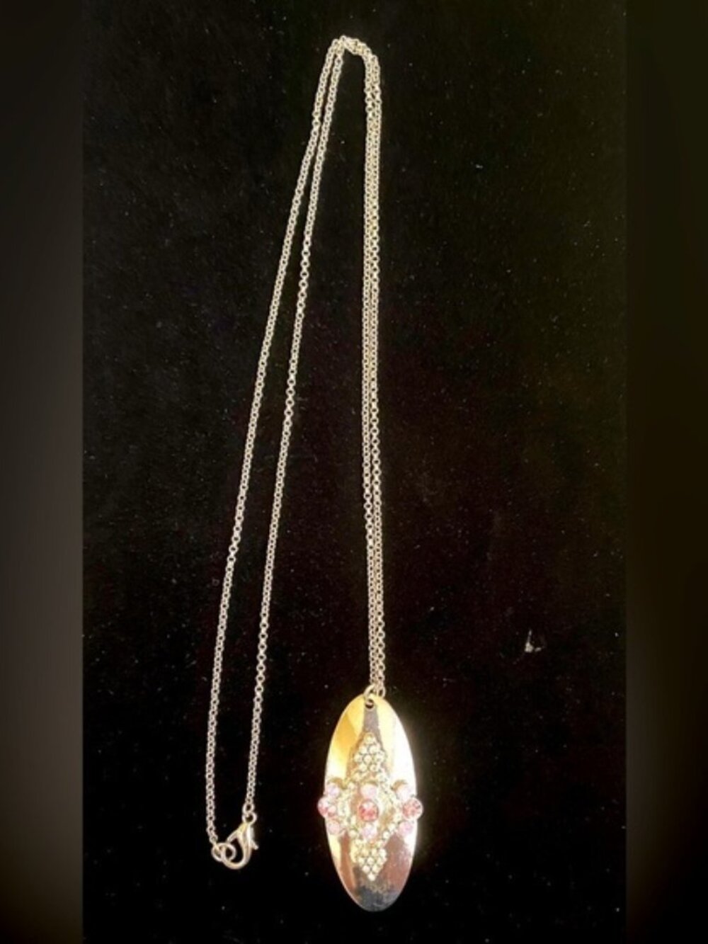 Adorable Pink and Clear Crystal Necklace